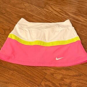 Nike Women’s Pink, White, and Lime Green Skort XS